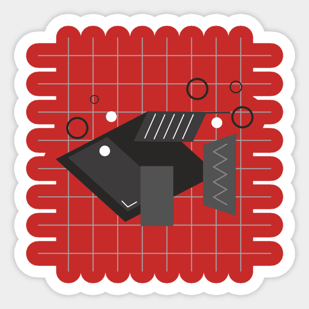 Geometry Fish Sticker by ROJOLELE